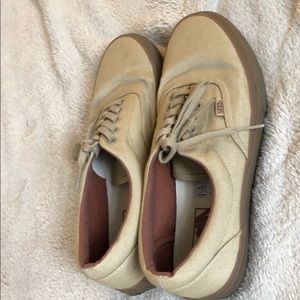 Vans canvas tan body and tan gums
